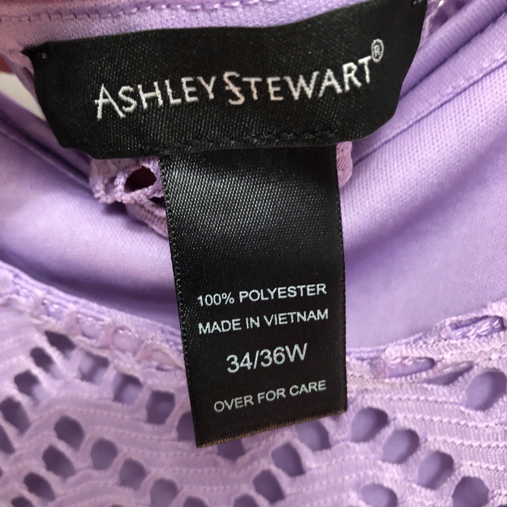 Ashley Stewart 34/36 Lavender Lace Maxi Dress with Flutter Sleeves - Picture 4 of 8